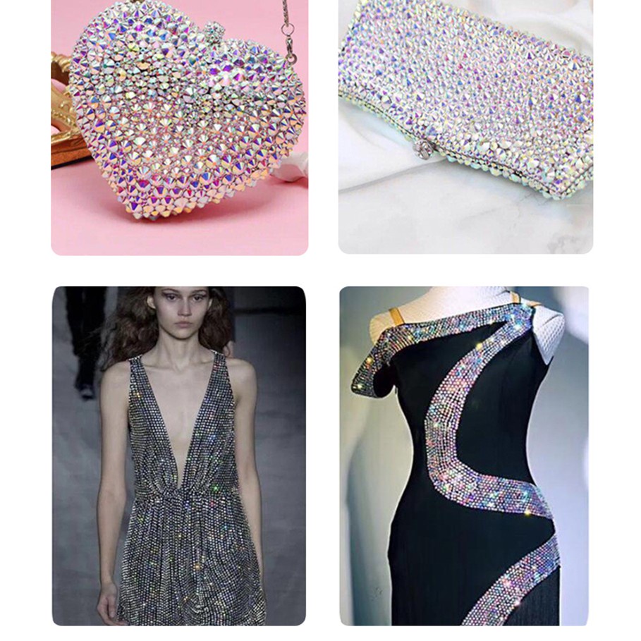 Sun AB Đá Thủy Tinh Pha Lê Nóng Bỏng Sửa Chữa Lưng Phẳng Trang Trí Quần Áo