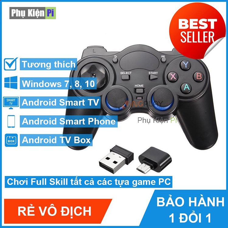 Tay cầm chơi game PC Lairpodtop Điện Thoại TV Android TV Box Tay cầm chơi game không dây USB Bluetooth 2.4G