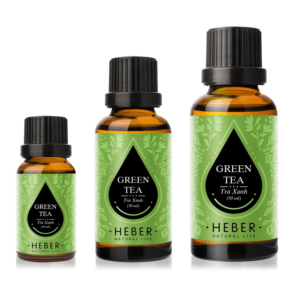 Tinh Dầu Trà Xanh Green Tea Heber Natural Life, Cao Cấp Nhập Khẩu, Thiên Nhiên Nguyên Chất, Chai 10ml/30ml/50ml