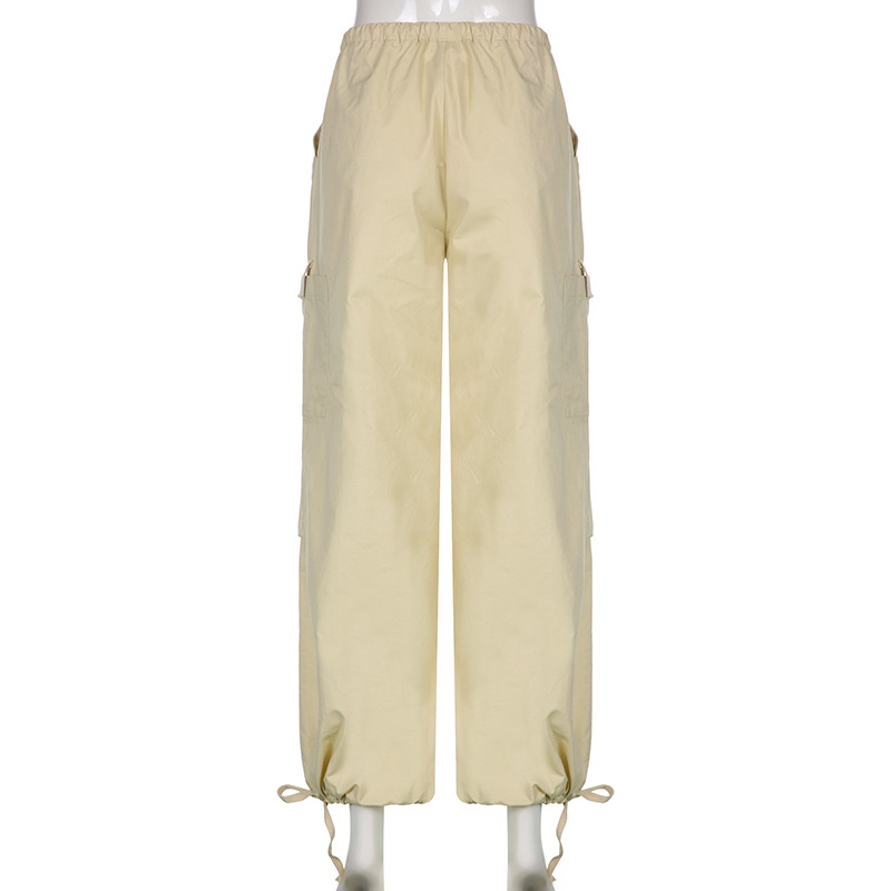 Quần Ống Rộng Lưng Thấp Kiểu Cách Độc Đáo Có Túi 2022 Cho Nữ