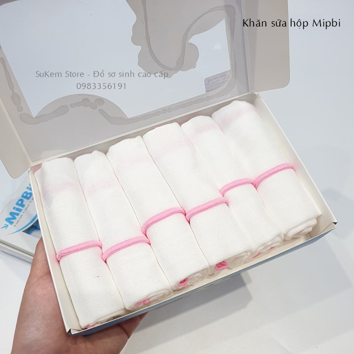Khăn sữa hộp 100% cotton MIPBI Set 6c (MIPBI9)