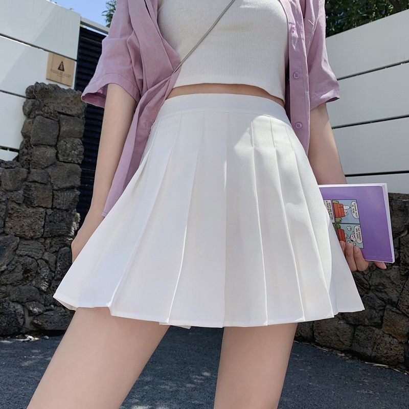 Chân váy ngắn IELGY lưng cao màu trơn thời trang mùa hè cho nữ