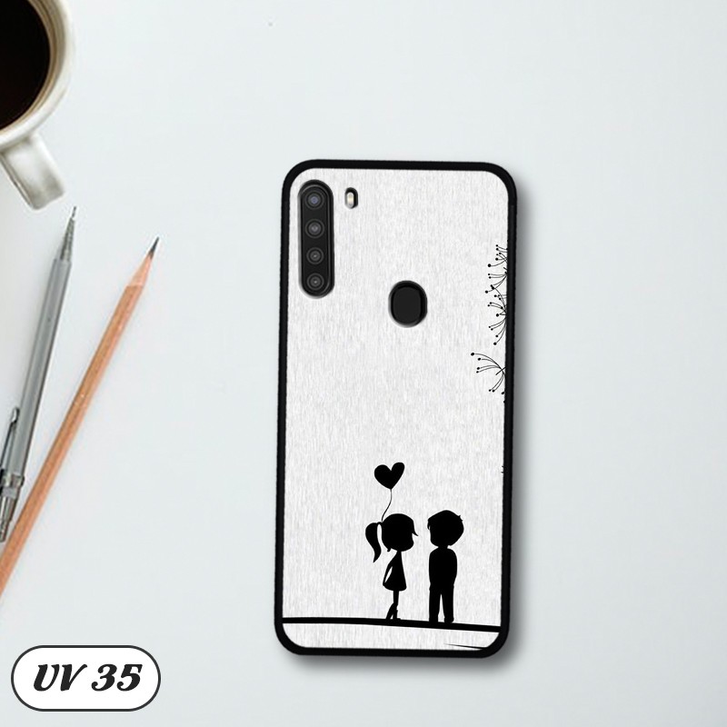 Ốp lưng nhám viền dẻo Samsung Galaxy A21 in hình