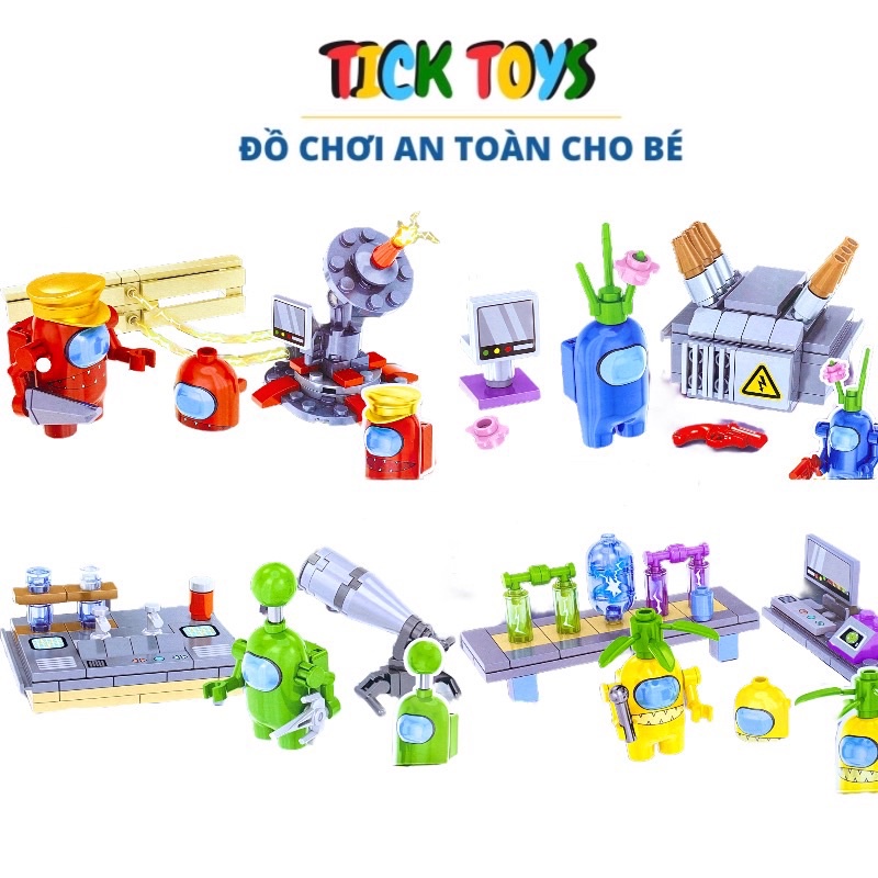 [FREESHIP 50K] HỘP XẾP HÌNH NON LEGO 4 NHÂN VẬT AMONG US 87 CHI TIẾT