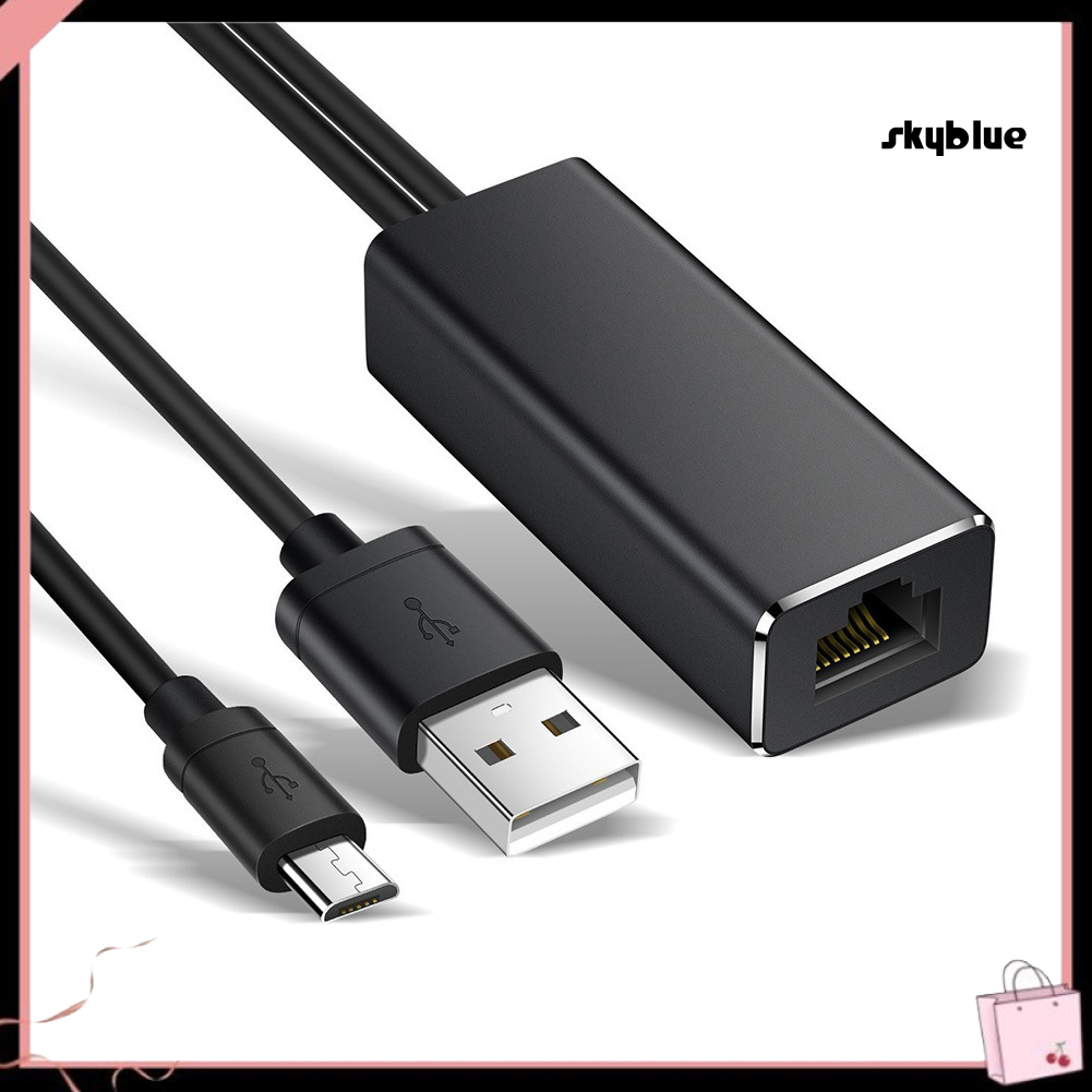 [SK]2 in 1 Micro USB/USB to RJ45 Ethernet Adapter Cable for Chromecast Fire TV Stick
