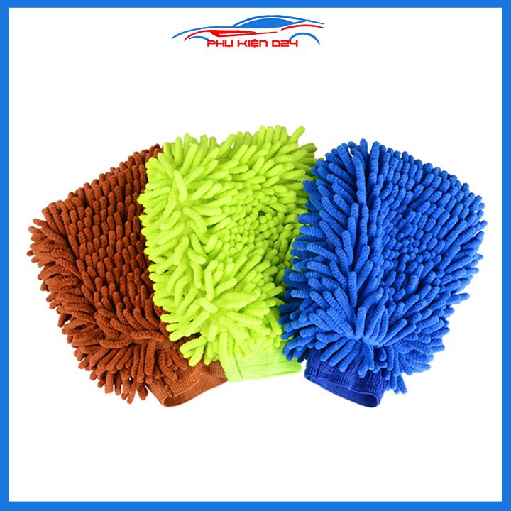 Găng tay lau rửa ô tô chuyên dụng sợi Microfiber hai mặt vệ sinh nhà cửa