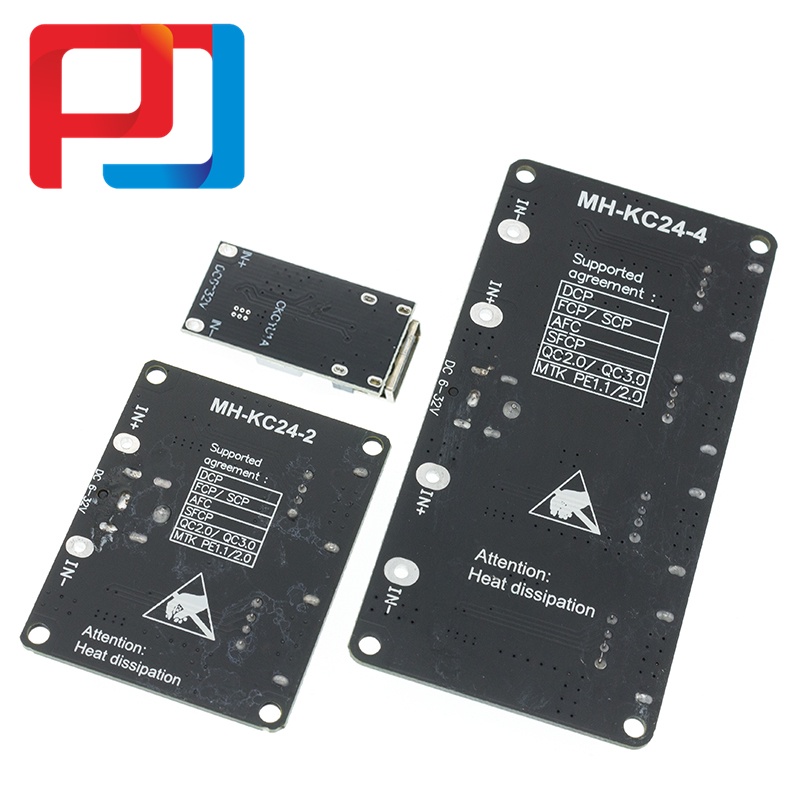 1 Mô Đun Hạ Áp USB QC3.0 QC2.0 USB DC-DC 6-32V 9V 12V 24V Sang Bảng Mạch Sạc Nhanh 5V