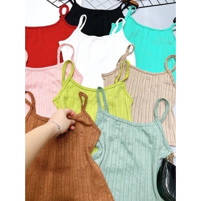 Áo 2 Dây Viền Gân Thừng - Đa Dạng Màu Sắc