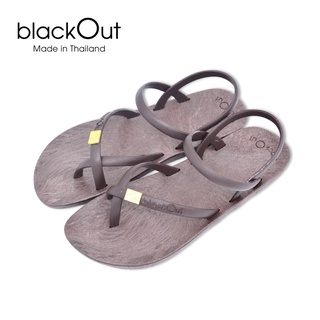 Giày xỏ ngón blackOut đế nâu quai nâu
