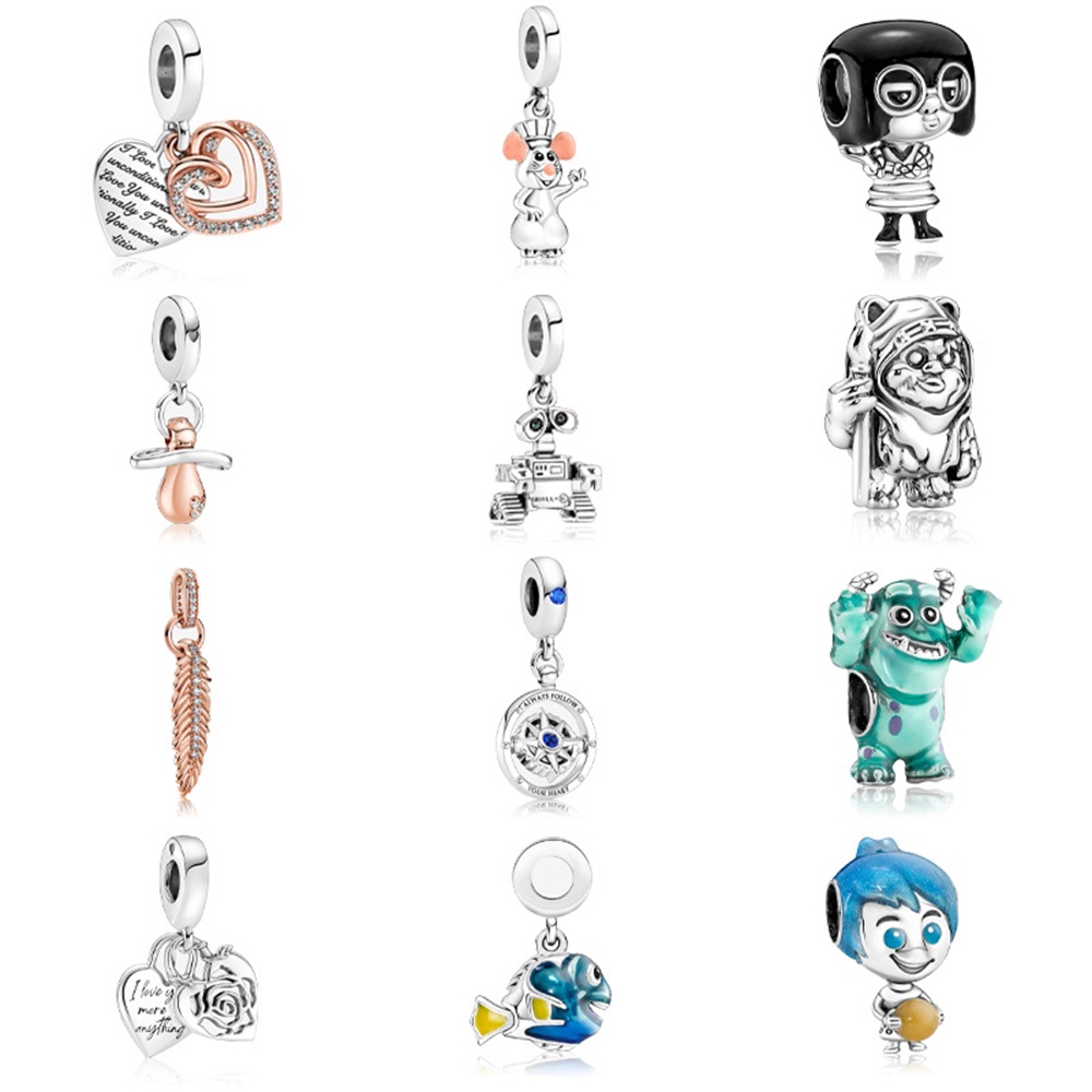 Hạt Xỏ Vòng Tay / Dây Chuyền Họa Tiết Hoạt Hình Công Chúa Dễ Thương DIY