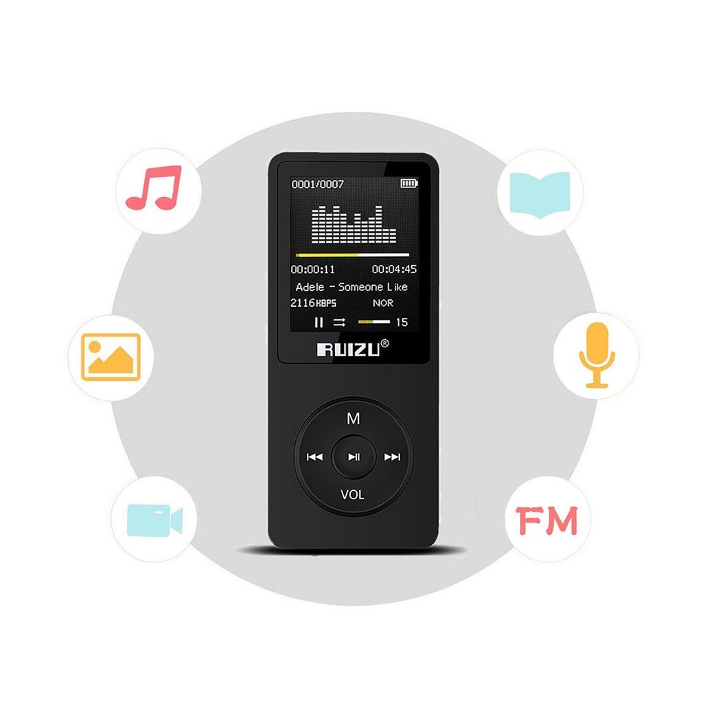 Máy nghe nhạc mp3 Ruizu X02 bộ nhớ trong 8G hỗ trợ thẻ nhớ lên đến 64G - Music Player Ruizu X02