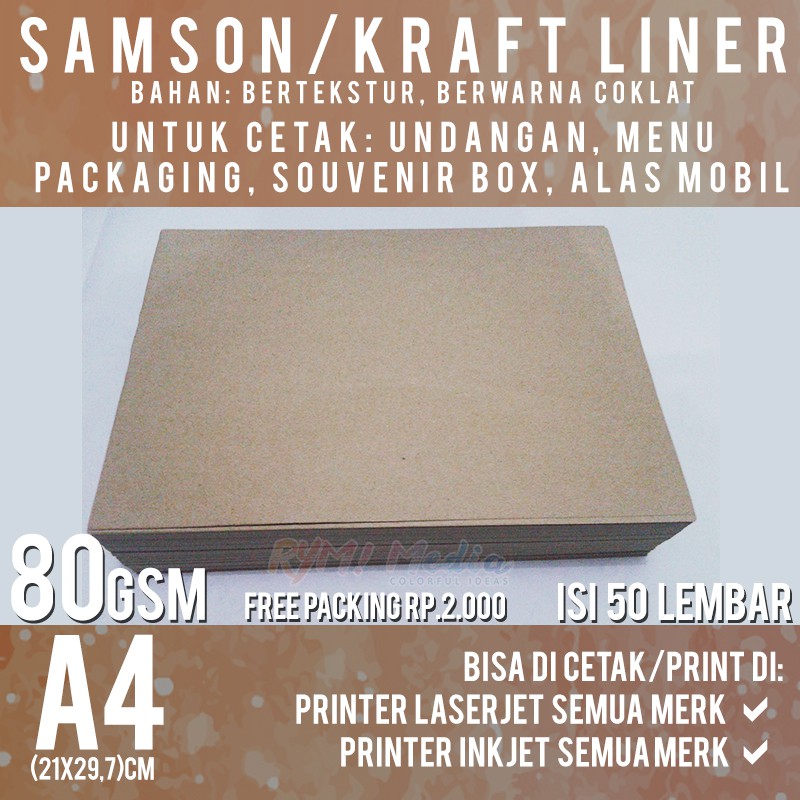 Giấy Kraft Mỏng 80 Gsm A4 50 Lbr / 80 Gram Chất Lượng Cao