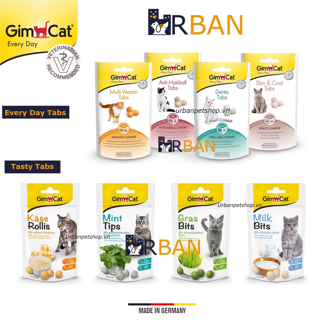 𝗨𝗿𝗯𝗮𝗻_𝗚𝗜𝗠𝗖𝗔𝗧 TABS_Kẹo dinh dưỡng cho mèo_Snack vitamin cho mèo