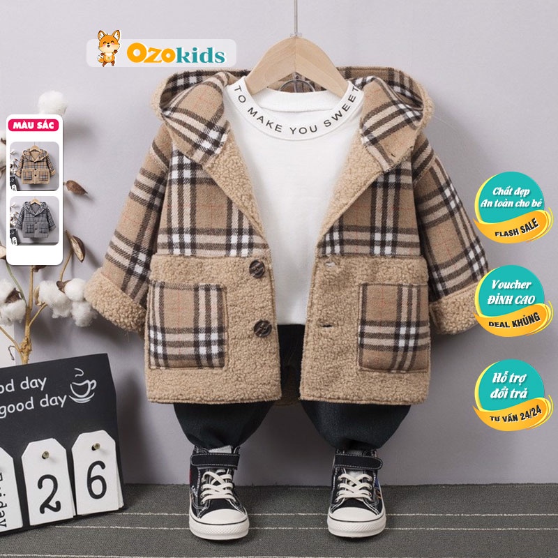 Áo khoác thu đông cho bé trai LOBY có mũ sành điệu AK0111009 (8 tháng - 5 tuổi)