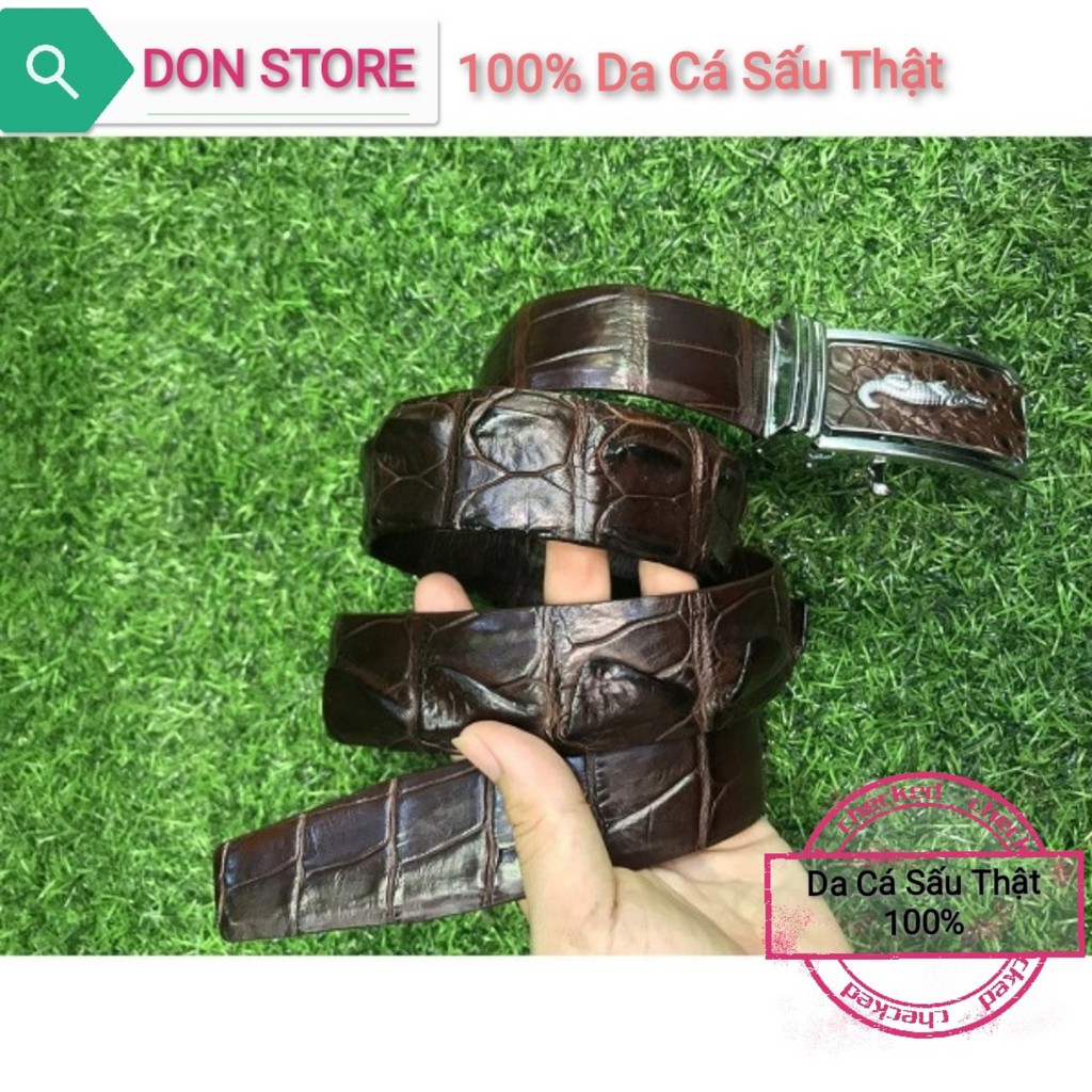 Thắt Lưng Nam Da Cá Sấu Thật Liền Một Sợi Thời Trang Cao Cấp Bảo Hành 12 Tháng