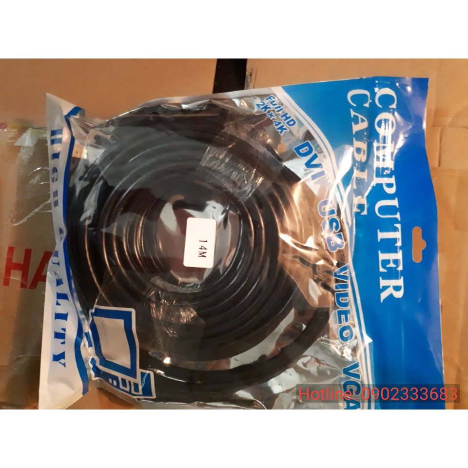Cáp hdmi 14m full hdm | dây hdmi 14m tròn đen
