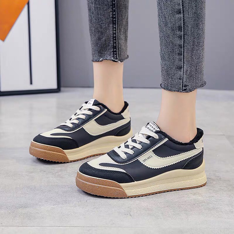 Giầy thể thao nữ da lộn SIMPLE mix mầu siêu tinh tế