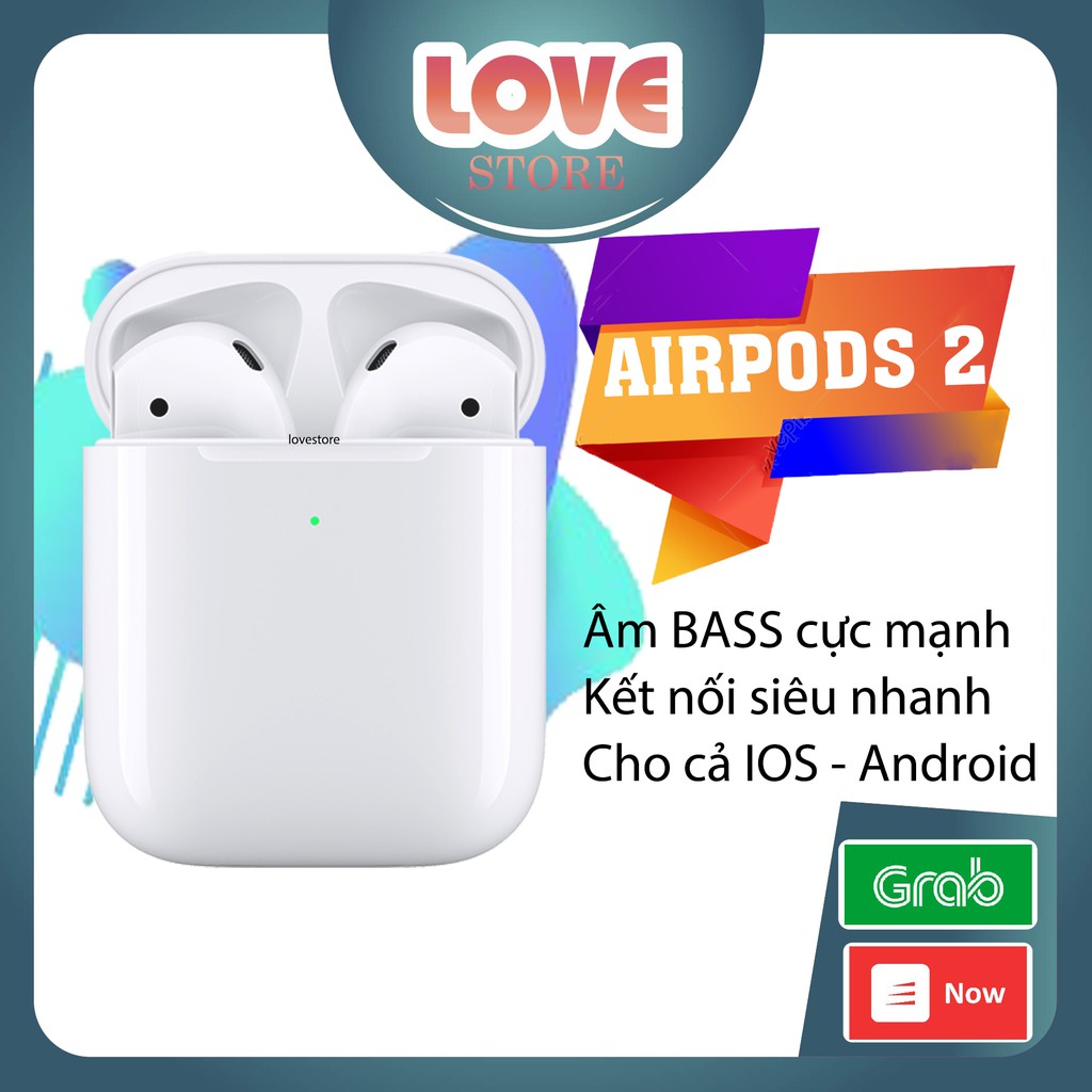 Tai Nghe Iphone Airpods 2 Không Dây Bluetooth 5.0 - Full Chức Năng, Đổi Tên, Định Vị, Sạc Không Dây, Phiên Bản 2021