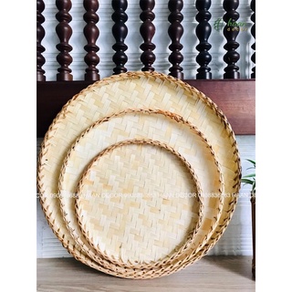 Mẹt Mâm Tre Viền Mây Nâu; Đan Kỹ; Nhiều Kích Thước/ Mẹt Tre Bày Bún Đậu Mắm Tôm, Đựng Thực Phẩm; Decor Bếp; Giá Rẻ