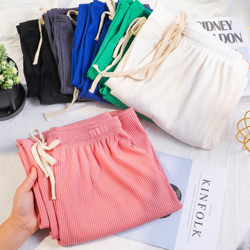 Brroa Quần Ống Rộng Lưng Cao Dây Rút Họa Tiết Xương Rắn Cho Nữ