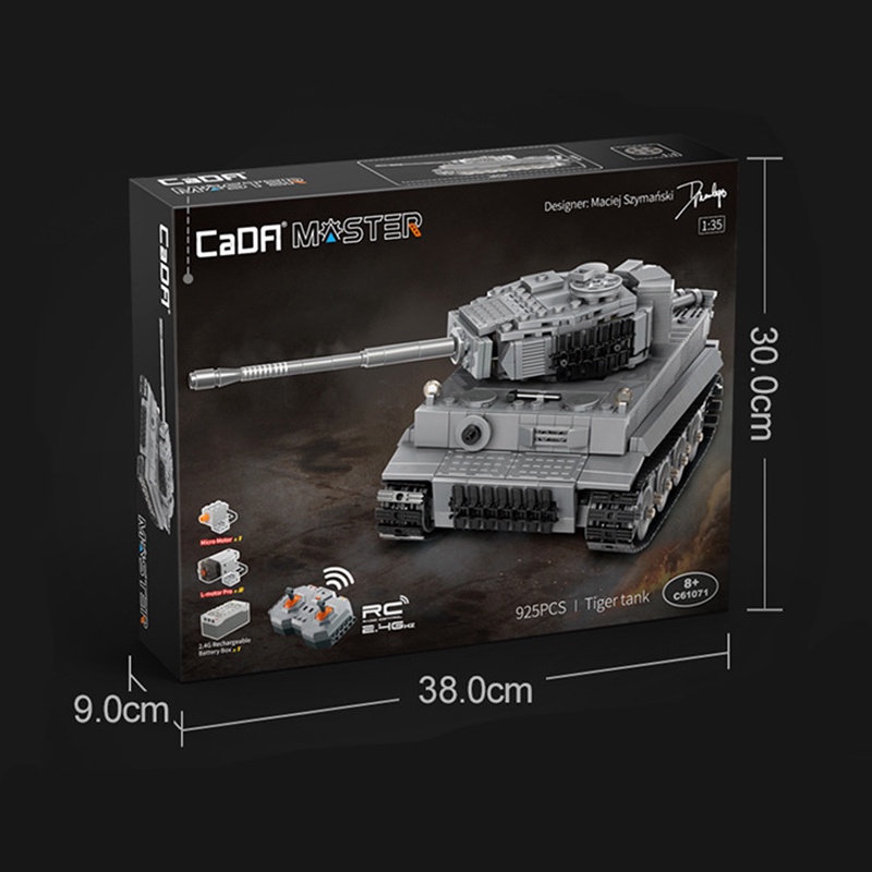 Đồ Chơi Lắp Ráp Kiểu LEGO Mô Hình Xe Tăng Thiết Giáp Tiger TANK Điều Khiển Từ Xa CaDa C61071 Với 925 PCS