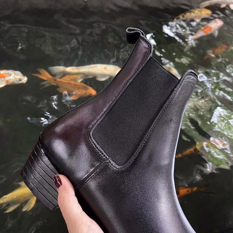 Giày nam Handmade chelsea boot da bò nappa TEFOSS HT650 ver.1 đế cao 5cm, mũi nhọn sang trọng, thời trang size 38-45