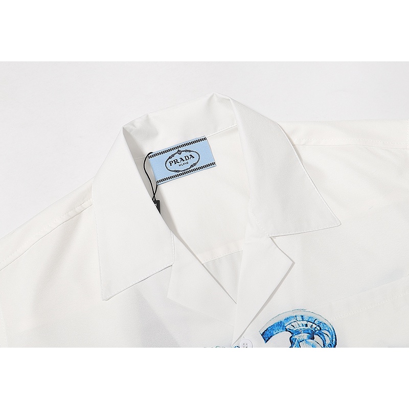 Prada Áo Thun cotton Ngắn Tay In Họa Tiết Thời Trang Cho Nam Nữ