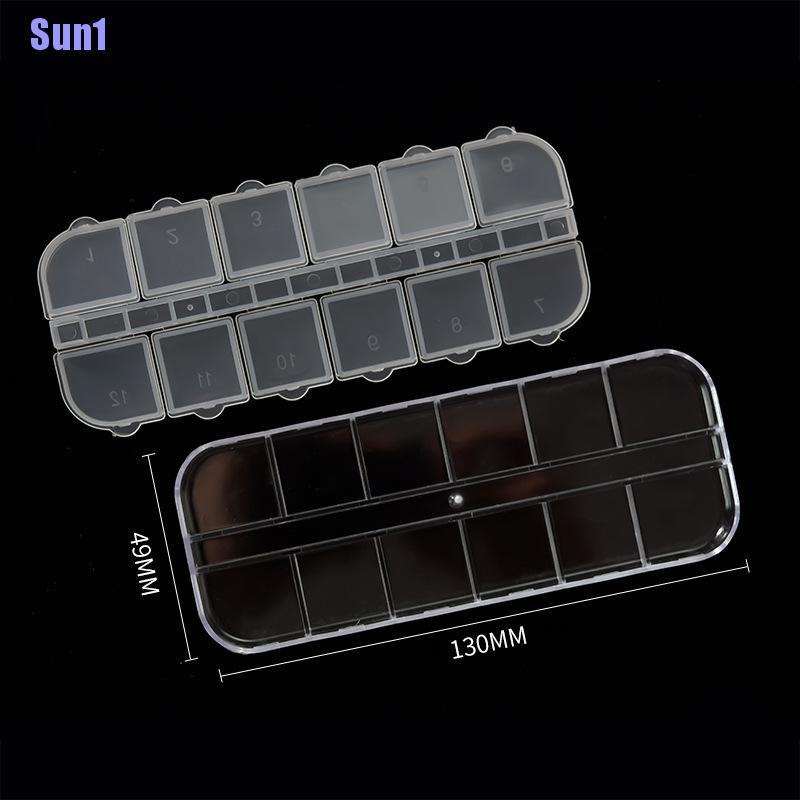 1 &gt; Hộp Nhựa Trong Suốt 12 Ô Trang Trí Móng Tay