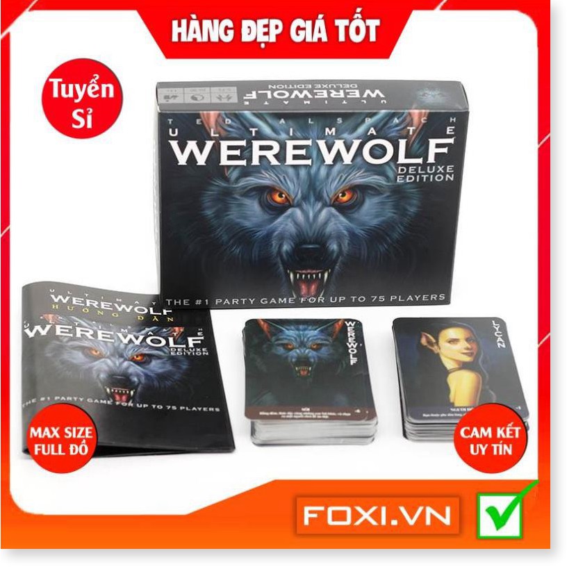 Boardgame Ma Sói Ultimate Deluxe 78 lá-Phiên bản Tiếng Việt-Trò chơi trí tuệ-hấp dẫn-gây cấn