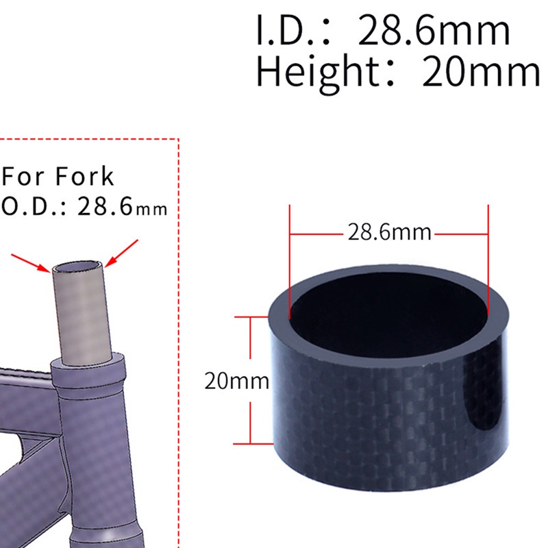 Vòng Đệm Phuộc Trước Bằng Sợi Carbon 28.6mm OD2 Chuyên Dụng Cho Xe Đạp Leo Núi