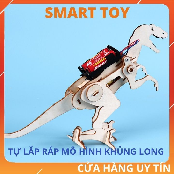 Đồ chơi trẻ em vận động lắp ráp mô hình khủng long bằng gỗ cho bé trai bé gái giáo dục phát triển khoa học STEM