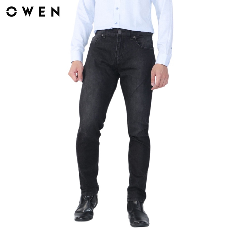 Quần jean nam Owen Slim Fit Đen - QJSL23959