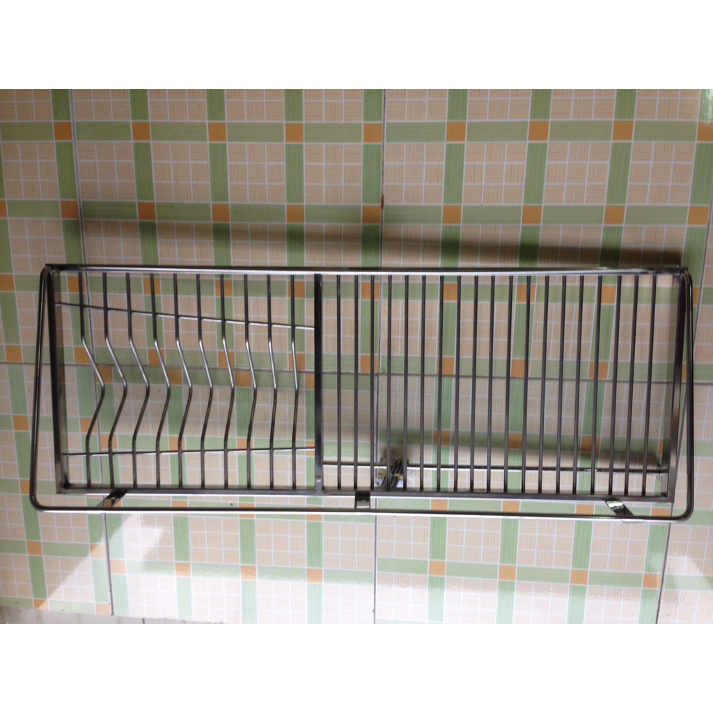 Kệ Đựng Chén Bát Gắn Tường Bằng INOX 304 1 tầng Cao Cấp