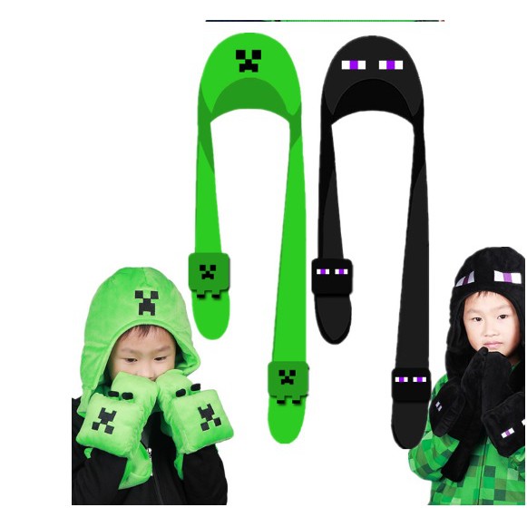 Combo mũ – khăn – bao tay Minecraft