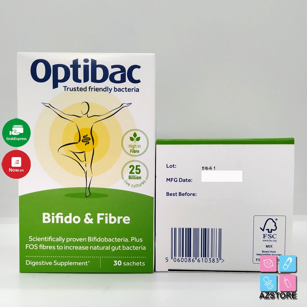 Men Optibac xanh táo bón - Men vi sinh Optibac Probiotics 30 gói