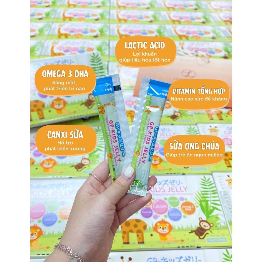 Thạch Gp - Kids Jelly Nhật Bổ Sung Vitamin Hỗ Trợ Phát Triển Chiều Cao, Tăng Cường Hệ Miễn Dịch, Não Bộ Cho Bé