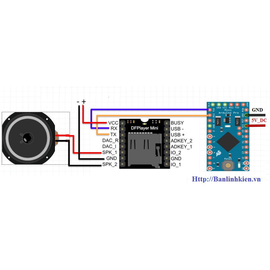 Mô Đun Giải Mã Âm Thanh MP3 Player Mini Arduino