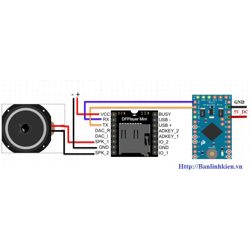 Mô Đun Giải Mã ÂM Thanh MP3 Player Mini Arduino