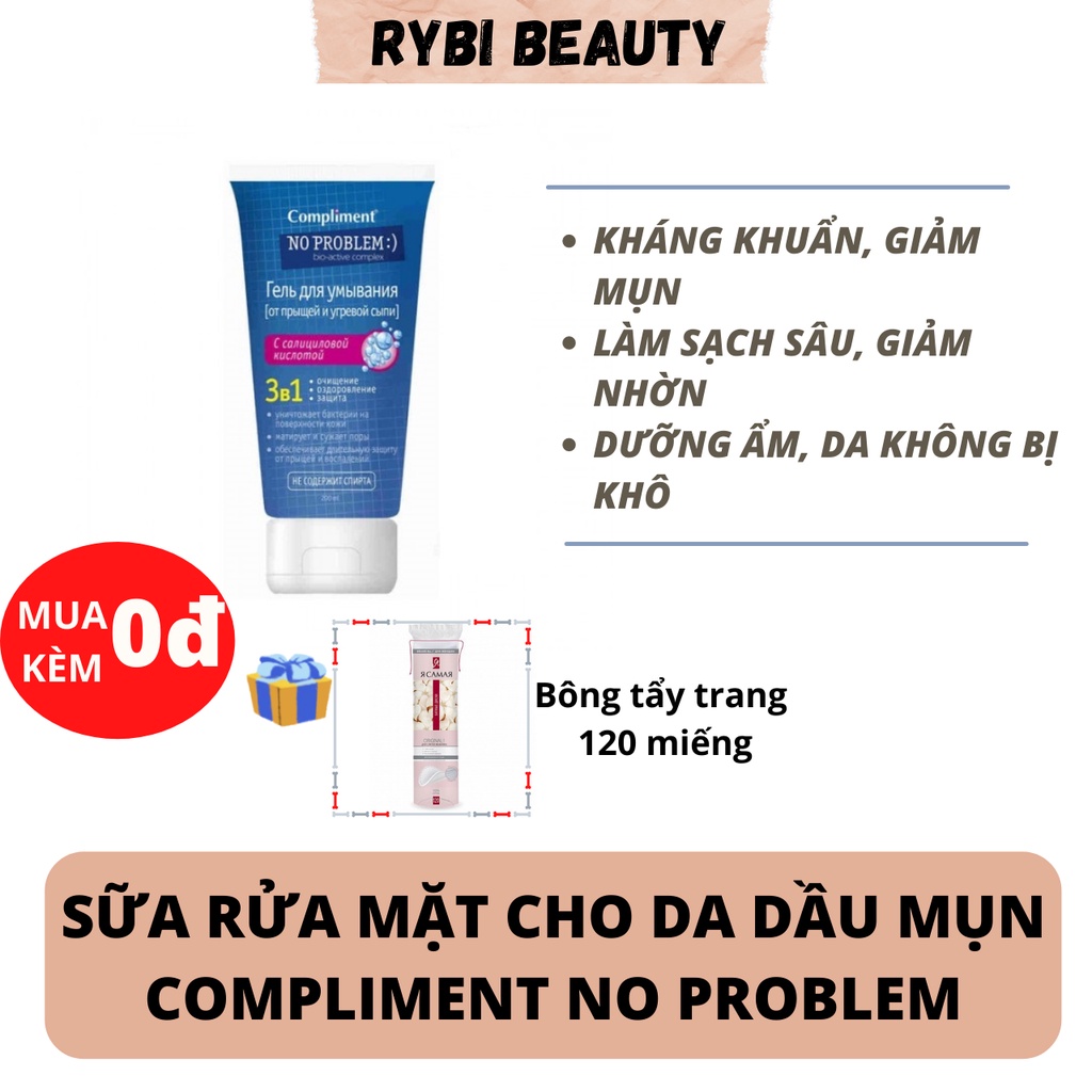Gel sữa rửa mặt Compliment No Problem giảm mụn