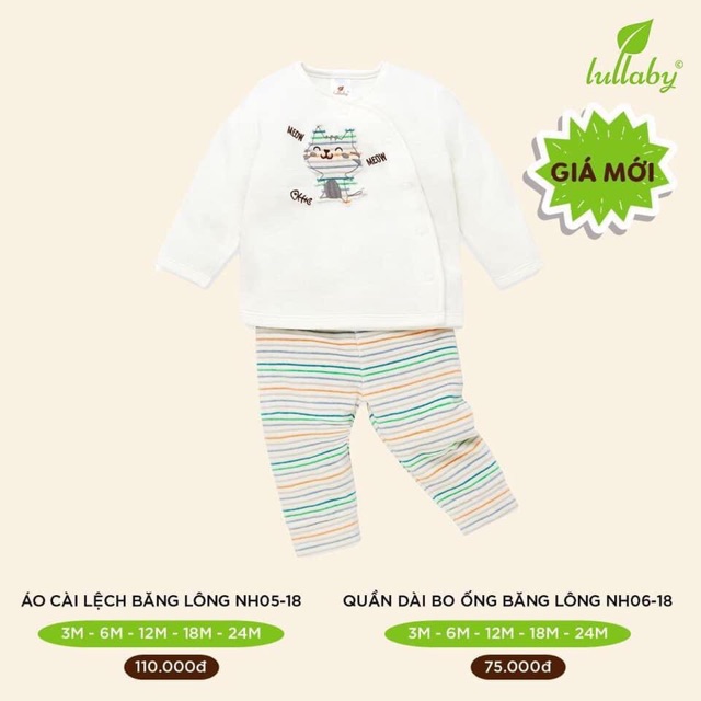 [XẢ KHO]Bộ quần áo cài lệch băng lông Lullaby BST Thu Đông giá gốc 265k /1 bộ