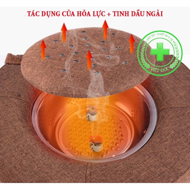 ( LOẠI 1 ĐỦ PHỤ KIỆN ) Đệm xông ngải cứu ĐIỀU CHỈNH ĐƯỢC NHIỆT ĐỘ - Đệm ngồi xông ngải