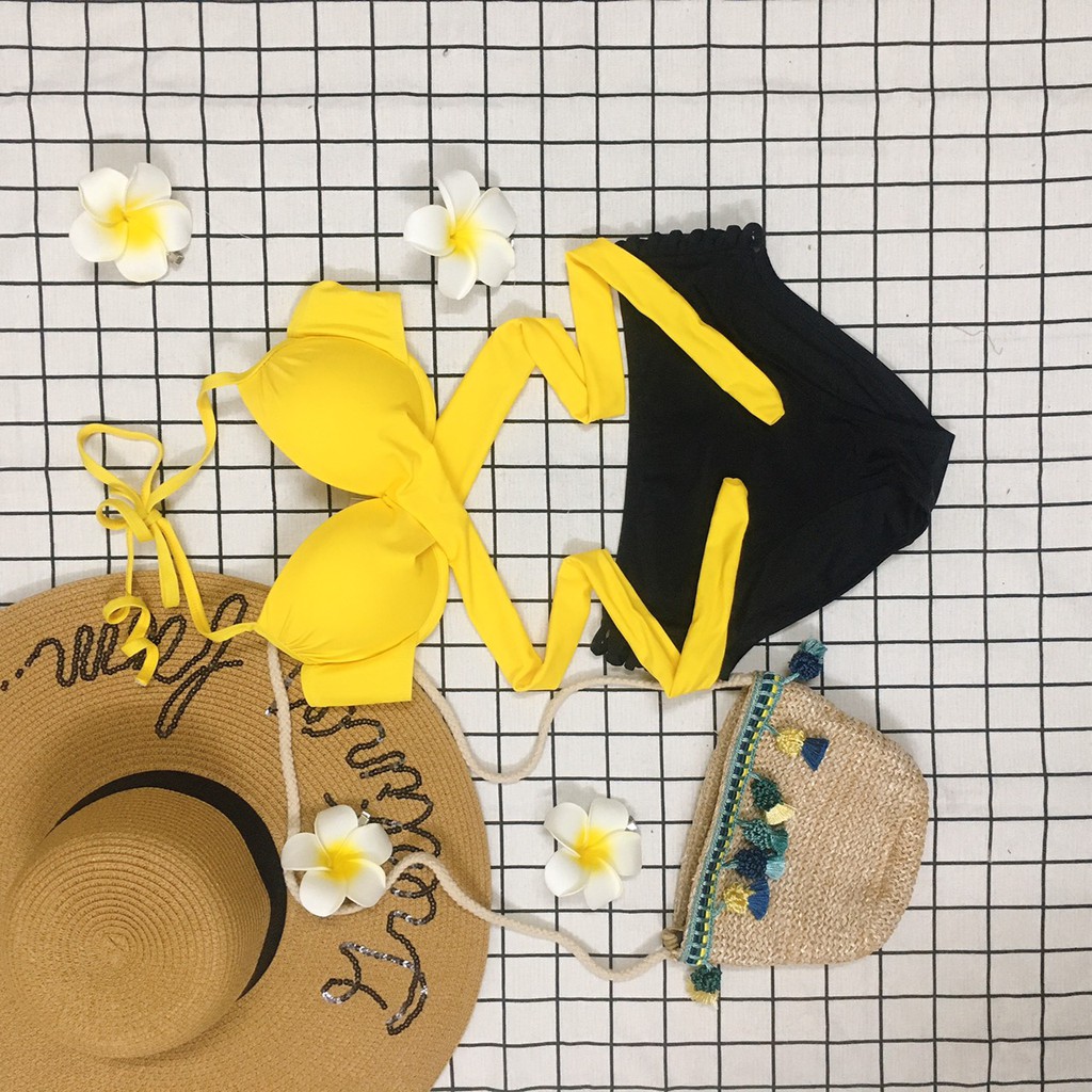 [CÓ SẴN + NHIỀU MÀU] Bikini, 2 mảnh áo gọng chéo eo nâng ngực mix quần chip đan dây sexy | BigBuy360 - bigbuy360.vn