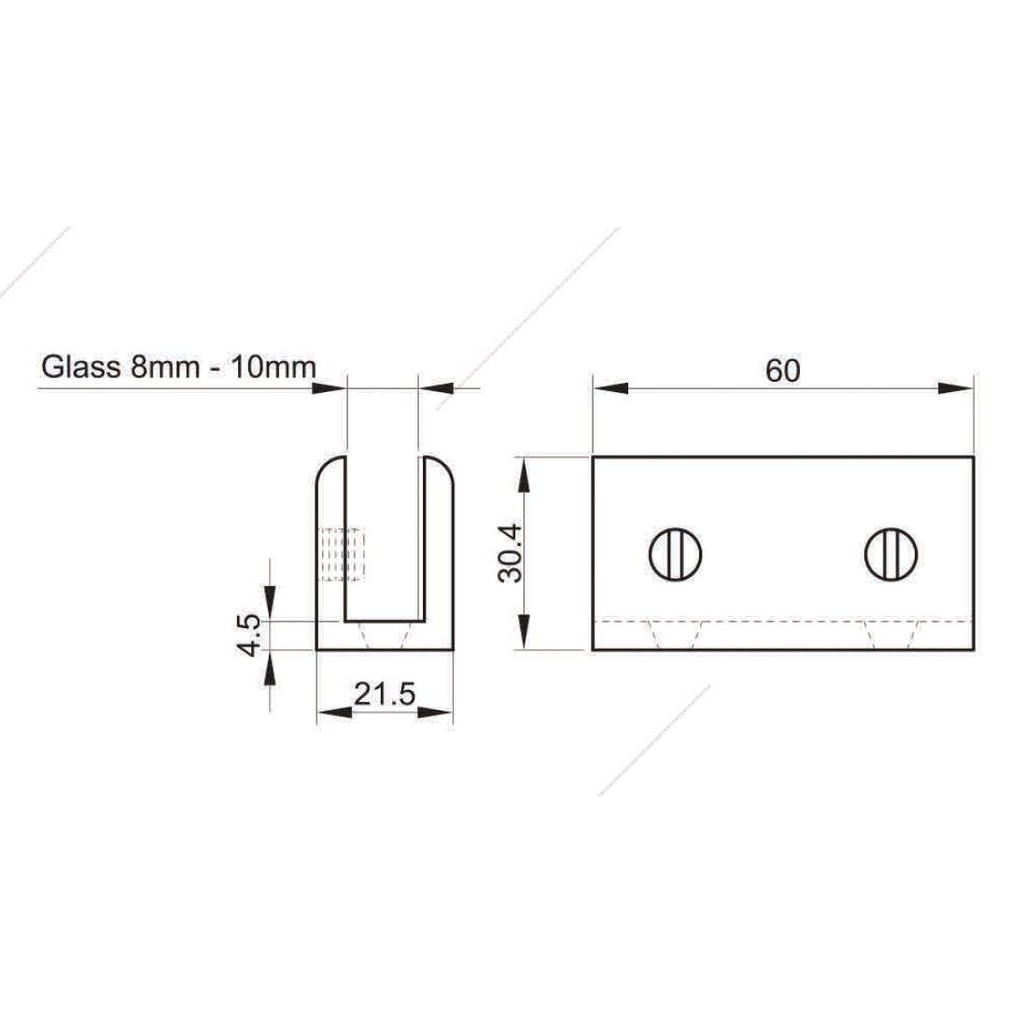 Kẹp kính không cần khoan lỗ GC U800 AL CP