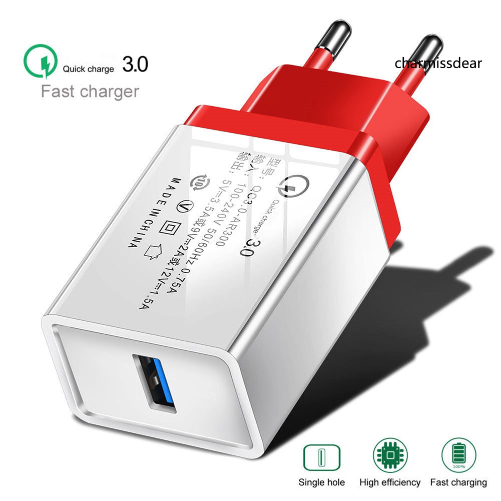 Củ sạc nhanh một cổng cắm USB 5V/3A QC3.0 dành cho điện thoại