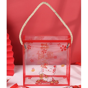 Hộp mica đựng bánh tết 14x14x7.5cm