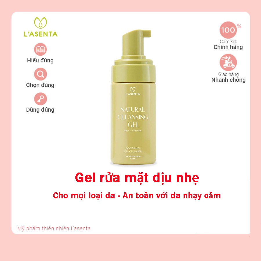 Sữa rửa mặt dịu nhẹ Cleansing Gel 100ml Lasenta Natural chính hãng