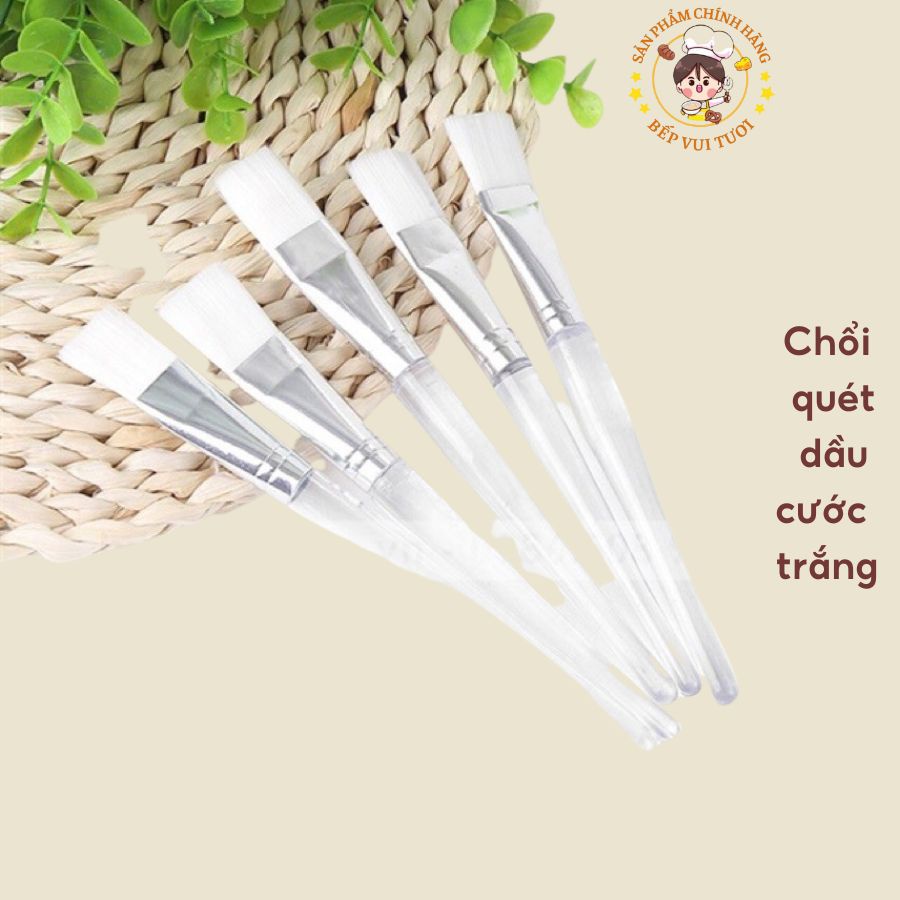Chổi quét dầu cước trắng, tay cầm trong suốt, chuyên dụng trong làm bánh