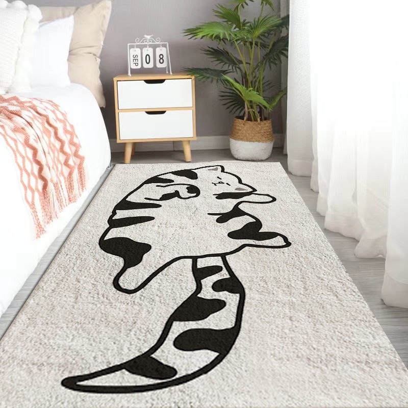 Thảm Lót Sàn Họa Tiết Mèo Hoạt Hình Trang Trí Phòng Khách / Phòng Ngủ