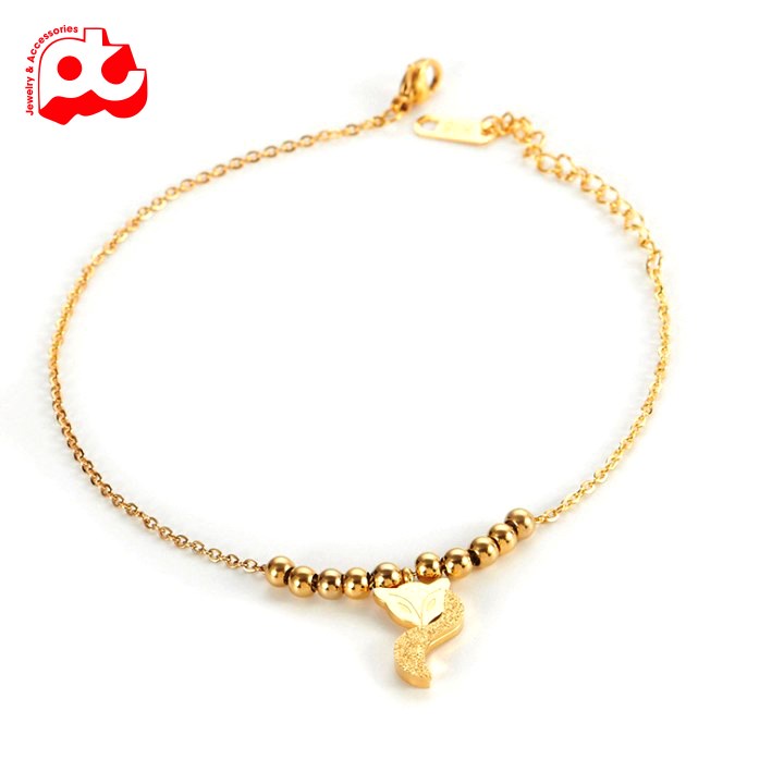 Lắc chân titan nữ Mặt Cáo Bi cao cấp thép không gỉ LCNUT66