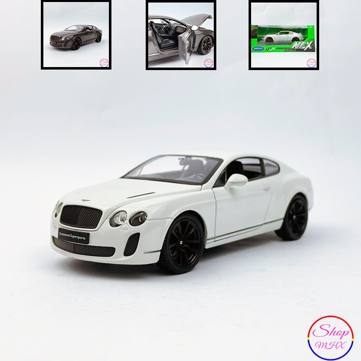 Xe mô hình sắt Bentley Continental Supersport TẶNG KÈM BIỂN SỐ tỉ lệ 1:24 hãng Welly
